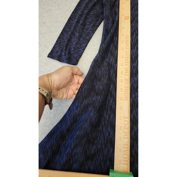 Saturday Sunday Dress Womens Medium Navy Blue Space Dye Swing 3/4 Sleeve Pockets - Picture 7 of 16
